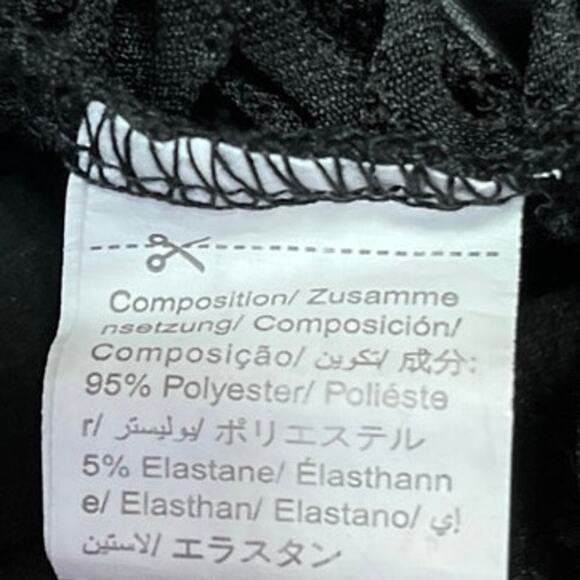 Shein Women's Black Cut Out Front Fishnet Mesh Short Sleeve Crop Blouse Top Sz L - Picture 5 of 5